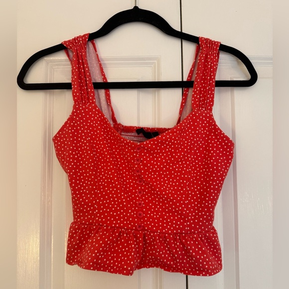 Forever 21 Tops - Red and White polka dot top